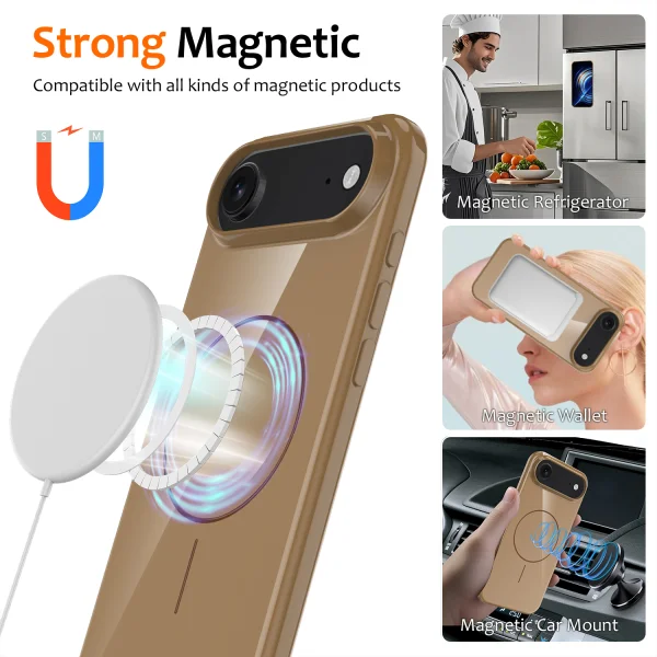 Silicone case Magnetic MagSF for iPhone 17 Air, brown 2