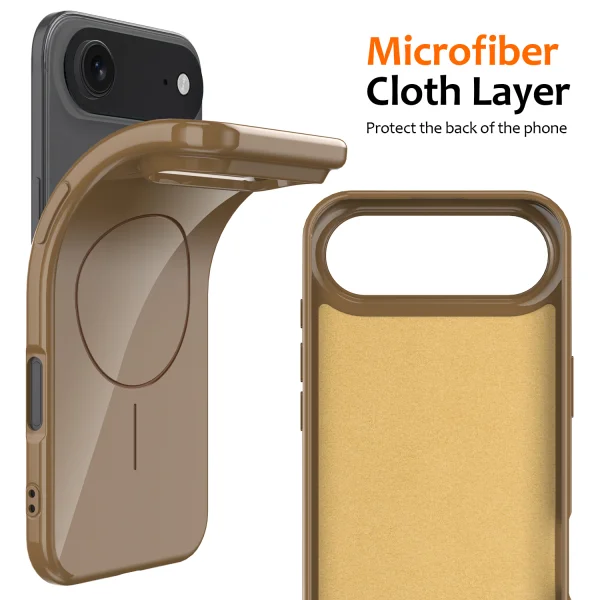 Silicone case Magnetic MagSF for iPhone 17 Air, brown 4