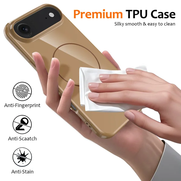 Silicone case Magnetic MagSF for iPhone 17 Air, brown 5