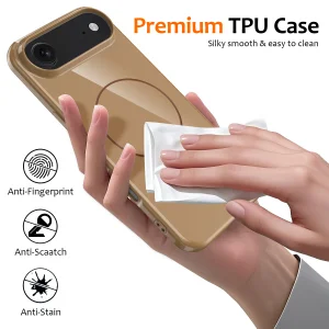 Silicone case Magnetic MagSF for iPhone 17 Air, brown 5