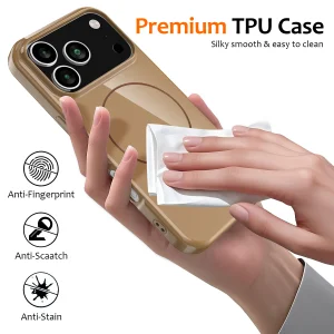 Magnetic MagSF Silicone Case for iPhone 17 Pro, brown 5