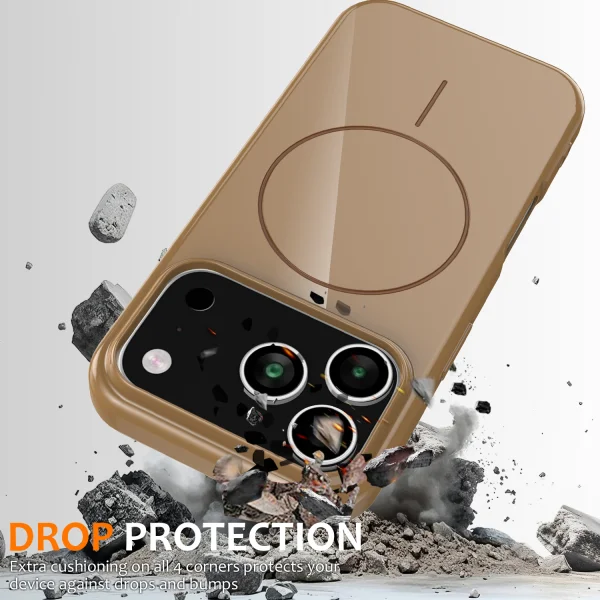 Силиконов калъф Magnetic MagSF за iPhone 17 Pro Max, кафяв 4