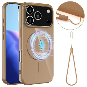 Силиконов калъф Magnetic MagSF за iPhone 17 Pro Max, кафяв