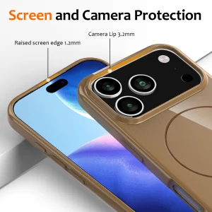Силиконов калъф Magnetic MagSF за iPhone 17 Pro Max, кафяв 3