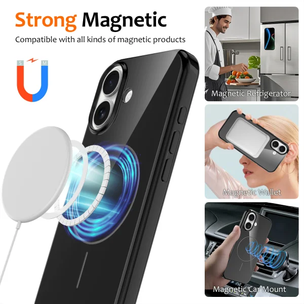 Silicone case Magnetic MagSF for iPhone 17, black 2
