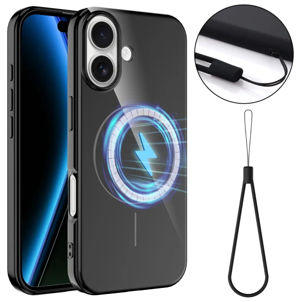 Silicone case Magnetic MagSF for iPhone 17, black 1