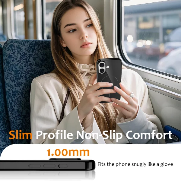 Silicone case Magnetic MagSF for iPhone 17, black 6