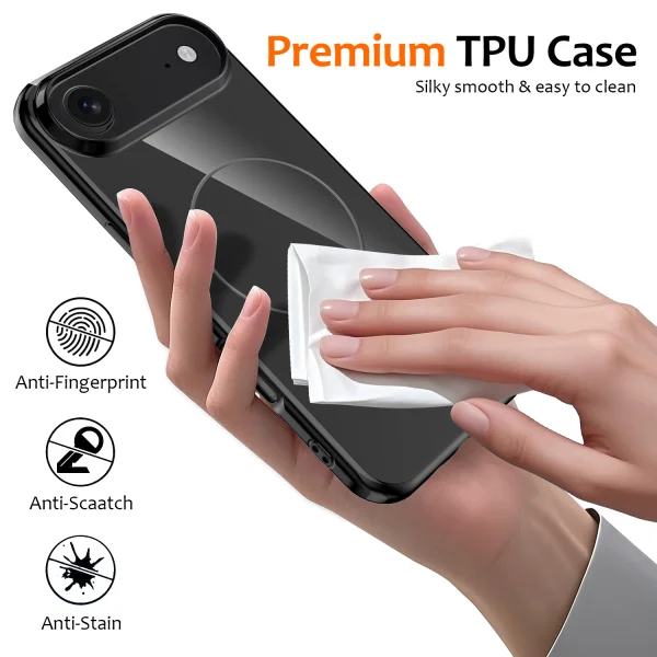 Silicone case Magnetic MagSF for iPhone 17 Air, black 6