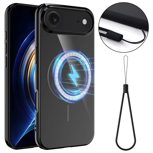 Silicone case Magnetic MagSF for iPhone 17 Air, black 1