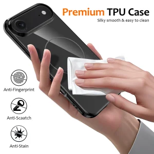 Silicone case Magnetic MagSF for iPhone 17 Air, black 6