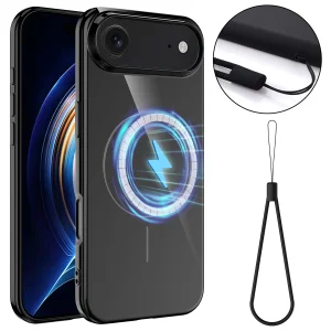 Силиконов калъф Magnetic MagSF за iPhone 17 Air, черен