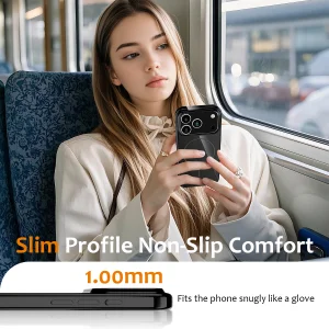 Силиконов калъф Magnetic MagSF за iPhone 17 Pro, черен 6