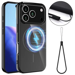 Силиконов калъф Magnetic MagSF за iPhone 17 Pro Max, черен