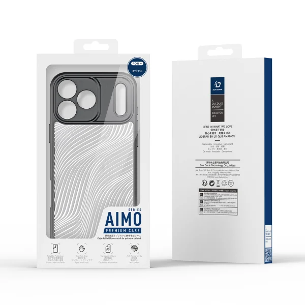 Калъф Dux Ducis Aimo за iPhone 17 Pro, черен- прозрачен 6