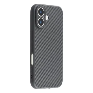 Силиконов калъф Carbon Fiber Texture за iPhone 17, черен