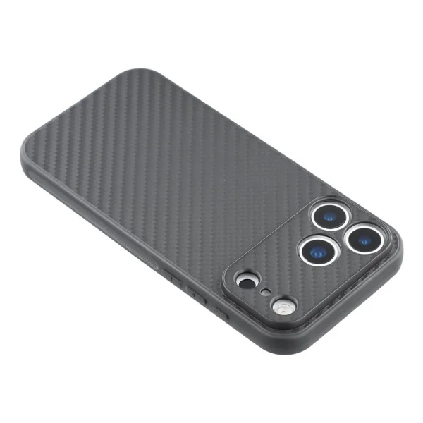 Силиконов калъф Carbon Fiber Texture за iPhone 17 Pro Max, черен 4