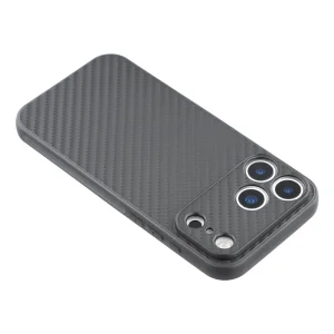 Силиконов калъф Carbon Fiber Texture за iPhone 17 Pro Max, черен 4