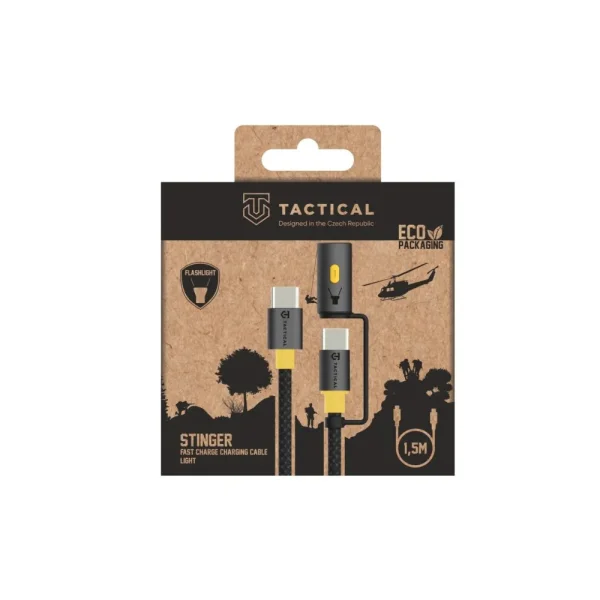 Cable Tactical Stinger USBB-C, USB-C, 1.5mm, LED light, black 2