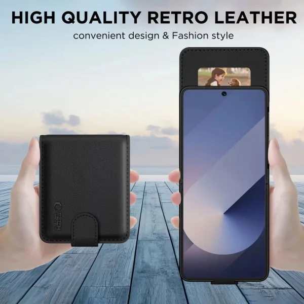 Калъф Гръб Tech-Protect Wallet за Samsung Galaxy Z Flip6 / Z Flip7 FE, черен 2