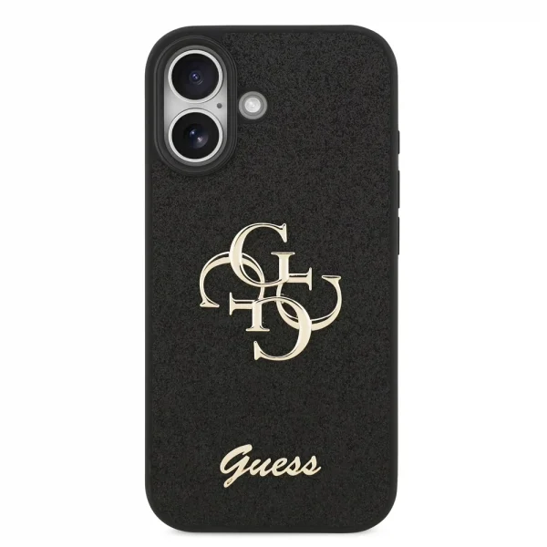 GUESS Case, PU Fixed Glitter 4G Metal Logo for iPhone 17, black 3