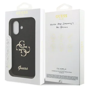 GUESS Case, PU Fixed Glitter 4G Metal Logo for iPhone 17, black 6