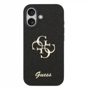 GUESS Case, PU Fixed Glitter 4G Metal Logo for iPhone 17, black 3