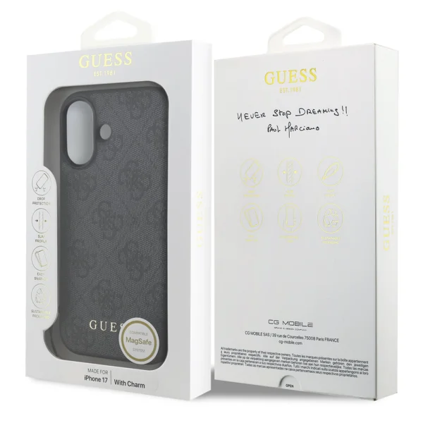 Калъф Guess 4G Charm за iPhone 17, сив 6