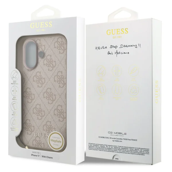 Калъф Guess 4G Charm за iPhone 17, розов 5