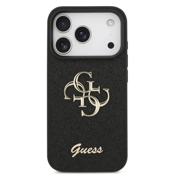 Калъф GUESS, PU Fixed Glitter 4G Metal Logo за iPhone 18 Pro, черен 2