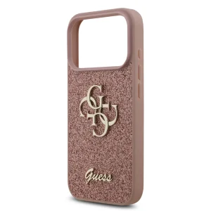 Калъф GUESS, PU Fixed Glitter 4G Metal Logo за iPhone 18 Pro, розов 3
