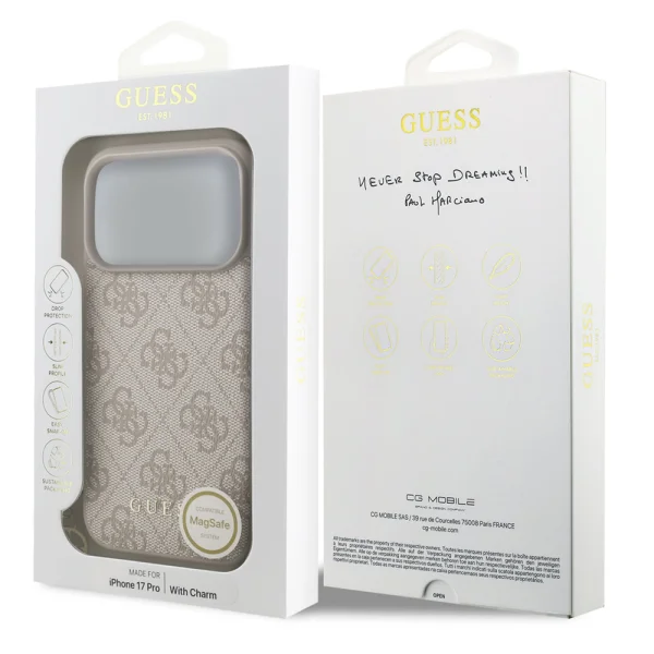 Калъф Guess 4G Charm за iPhone 18 Pro, розов 6
