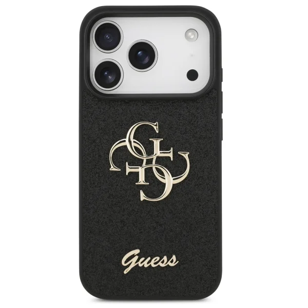 Калъф GUESS, PU Fixed Glitter 4G Metal Logo за iPhone 18 Pro Max, черен 2