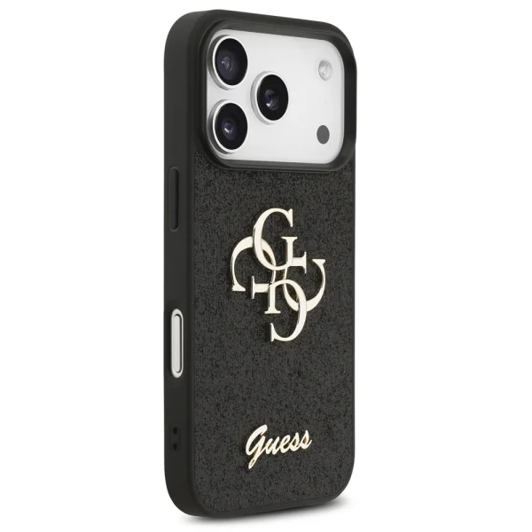 Калъф GUESS, PU Fixed Glitter 4G Metal Logo за iPhone 18 Pro Max, черен 3