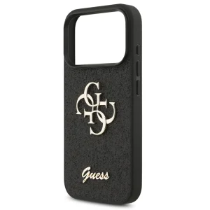 Калъф GUESS, PU Fixed Glitter 4G Metal Logo за iPhone 18 Pro Max, черен 4