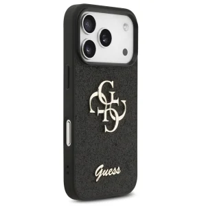 Калъф GUESS, PU Fixed Glitter 4G Metal Logo за iPhone 18 Pro Max, черен 3