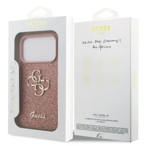 Калъф GUESS, PU Fixed Glitter 4G Metal Logo за iPhone 18 Pro Max, розов 5