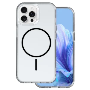 Калъф Anti Shock Thin MagSF за iPhone 16 Pro, прозрачен - черен