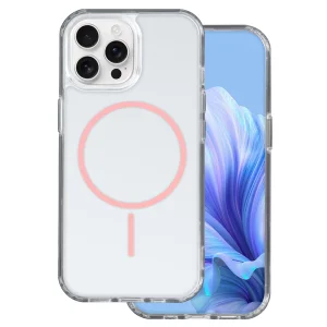 Калъф Anti Shock Thin MagSF за iPhone 16 Pro, розов-прозрачен