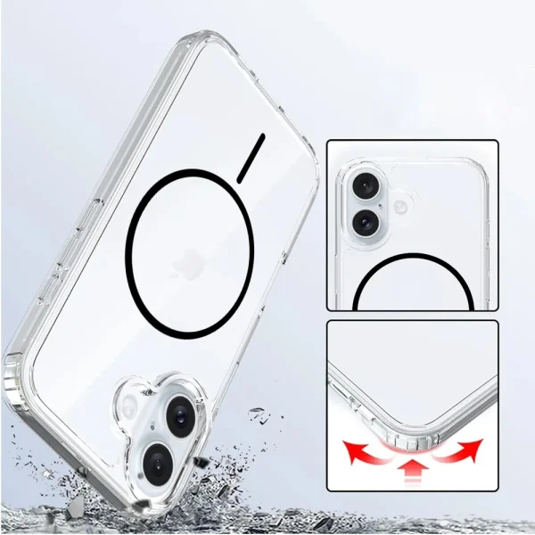 Калъф Anti Shock Thin MagSF за iPhone 16, черен 2