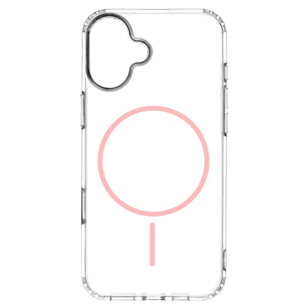 Калъф Anti Shock Thin MagSF за iPhone 16, розов-прозрачен 3