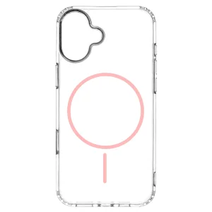 Калъф Anti Shock Thin MagSF за iPhone 16, розов-прозрачен 3