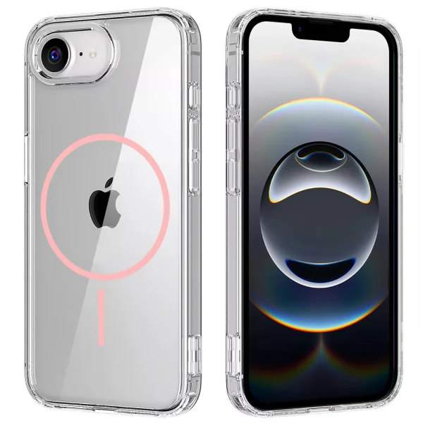 Калъф Anti Shock Thin MagSF за iPhone 16e/17e, розов-прозрачен 1
