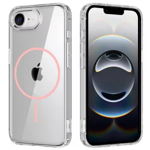 Калъф Anti Shock Thin MagSF за iPhone 16e/17e, розов-прозрачен