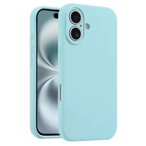 Силиконов калъф Silicone Lite за iPhone 16 Plus, светло син