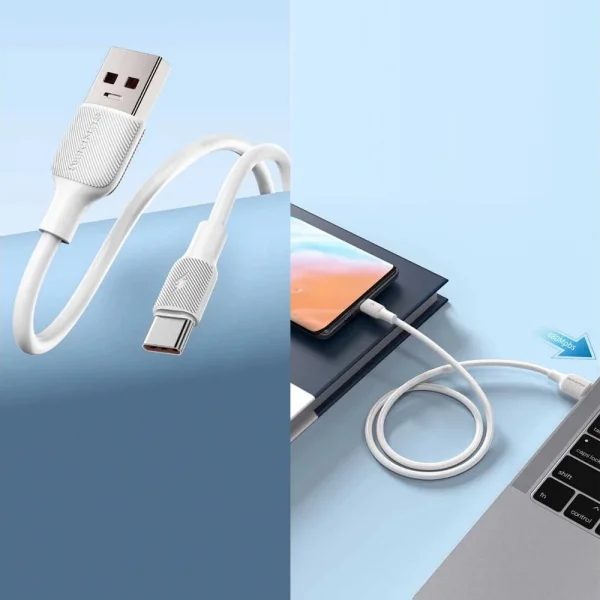 Кабел Sendem M63T USB към USB-C, Short, 25cm, 100W, Бял 4