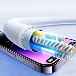 Кабел Sendem M77, USB - C към USB - C, 2m, 66W, Бял 4