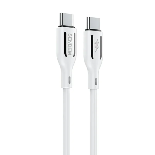 Cable Sendem T77, USB - C to USB - C, 1.2m, 66W, White 1