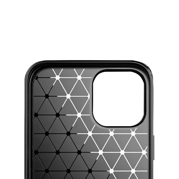 Silicone Case Carbon Fibre Brushed for iPhone 13, Black 6