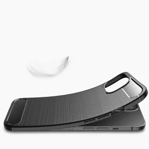 Silicone Case Carbon Fibre Brushed for iPhone 13, Black 3