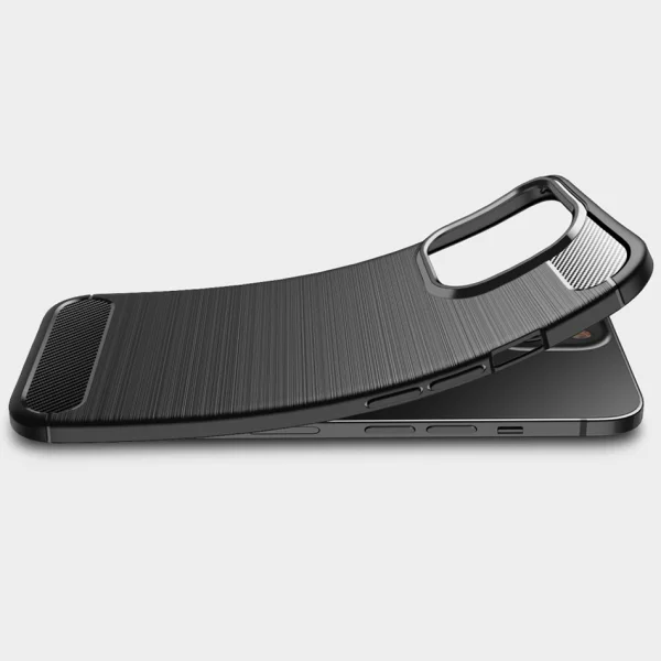 Silicone Case Carbon Fibre Brushed for iPhone 13 pro, Black 2